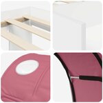 vidaXL Cadre de lit avec tunnel 3 Pièces Blanc et rose Bois d'ingénierie