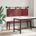 vidaXL Tête de lit suspendue Avec lumière LED Bordeaux PU antique