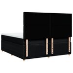 vidaXL Sommier à lattes de lit avec matelas Noir 200x200 cm Tissu