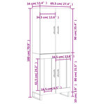 vidaXL Buffet haut Chêne sonoma 69 5x34x180 cm Bois d'ingénierie