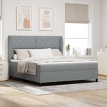 vidaXL Lit à ressorts avec matelas Gris clair 180 x 200 cm tissu