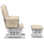 vidaXL Chaise berçante avec repose-pied Blanc crème Tissu