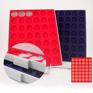 MEDAILLIER : 42 CASES RONDES (SPECIAL 2 EURO) - Rouge