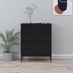 vidaXL Commode Noir 80x35x101 5 cm Acier