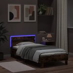 vidaXL Cadre de lit sans matelas avec lumières LED 100x200 cm