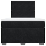 vidaXL Sommier à lattes de lit avec matelas Noir 120x200 cm Velours