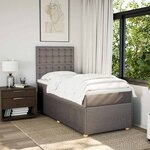 vidaXL Sommier à lattes de lit avec matelas Taupe 100x200 cm Tissu