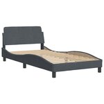 vidaXL Cadre de lit sans matelas Hanko gris foncé 100x200 cm velours