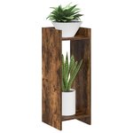 vidaXL Support de Plante Chêne fumé 30 x 30 x 80 cm Bois d'ingénierie