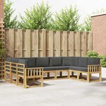 vidaXL Ensemble de canapés d'extérieur 9 Pièces Blanc et anthracite