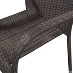 vidaXL Chaises empilables d'extérieur lot de 2 Résine tressée Marron