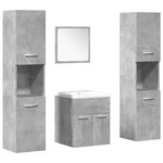 vidaXL Ensemble de meubles de salle de bain 5 Pièces gris béton