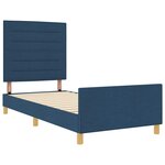 vidaXL Cadre de lit avec tête de lit Bleu 100 x 200 cm tissu