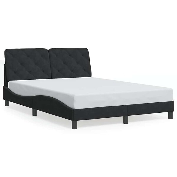 vidaXL Cadre de lit sans matelas noir 140x190 cm velours