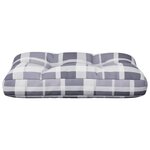 vidaXL Coussin de palette motif à carreaux gris 60x40x12 cm tissu