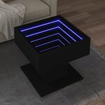 vidaXL Table basse avec LED noir 50x50x45 cm bois d'ingénierie