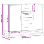vidaXL Buffet chêne sonoma 92x35x76 cm bois d'ingénierie