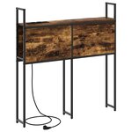 vidaXL Headboard de Rangement avec Station de Charge Chêne fumé 75 cm