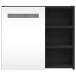 vidaXL Armoire de salle de bain à miroir avec LED noir 60x13x52 cm