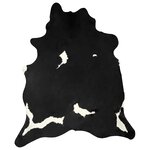 vidaXL Tapis en peau de vache véritable Noir et blanc 150 x 170 cm