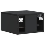 vidaXL Cabinet de chevet mural avec tiroir Noir 33 x 34 5 x 20 cm