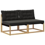 vidaXL Sofa de milieu extérieur Bois d'acacia massif et Textilène