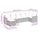 vidaXL Salon de jardin 7 Pièces avec coussins noir résine tressée