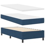 vidaXL Lit à ressorts avec matelas Bleu 90 x 200 cm tissu