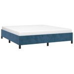vidaXL Cadre de lit sans matelas bleu foncé 160x200 cm velours