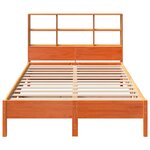 vidaXL Lit bibliothèque sans matelas cire marron 160x200 cm pin massif