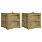 vidaXL Jardinières 2 Pièces bois de pin imprégné