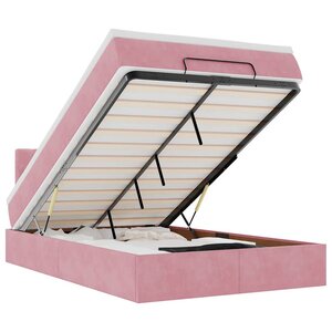 vidaXL Lit ottoman avec matelas rose 120x190 cm velours