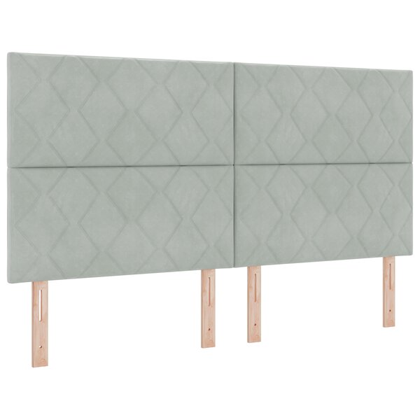 vidaXL Tête de lit design blocs de diamants – 180 cm en velours gris clair