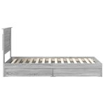vidaXL Lit de Rangement Gris Sonoma 100 x 200 cm Bois d'ingénierie