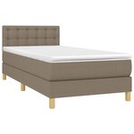 vidaXL Sommier à lattes de lit avec matelas LED Taupe 100x200 cm Tissu