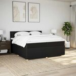 vidaXL Sommier à lattes de lit avec matelas Noir 200x200 cm Tissu