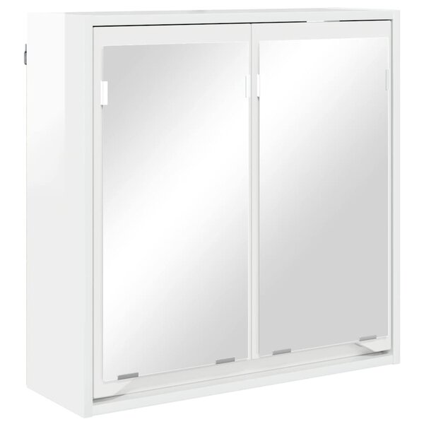 vidaXL Armoire Miroir de Salle de Bain Blanc brillant 60 x 20 x 60 cm