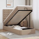 VidaXL Lit ottoman et matelas cappuccino 100x200cm similicuir