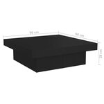 vidaXL Table basse noir 90x90x28 cm bois d'ingénierie