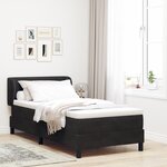 Lit avec sommier tapissier vidaXL et matelas noir 100x200 cm en velours