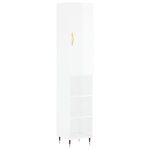 vidaXL Buffet haut Blanc brillant 34 5x34x180 cm Bois d'ingénierie