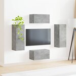 vidaXL Ensemble meuble TV 2 Pièces Gris béton Bois d'ingénierie