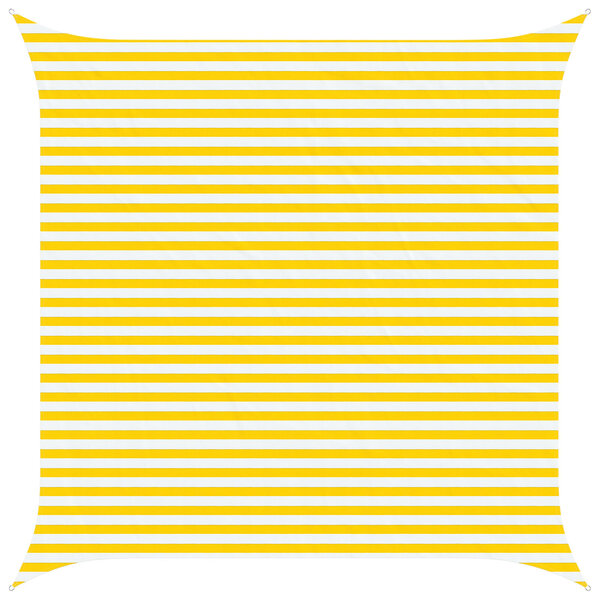 vidaXL Voile d'ombre Jaune et blanc 4 x 4 m 100   polyester Oxford