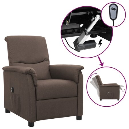 vidaXL Fauteuil inclinable électrique Taupe Tissu