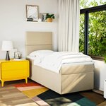 vidaXL Sommier à lattes de lit avec matelas Crème 90x200 cm Tissu