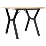 vidaXL Table à manger cadre en Y 90x90x75 5cm bois de pin massif fonte