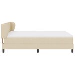vidaXL Lit boxspring avec matelas Crème 160 x 200 cm tissu