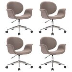 vidaXL Chaises pivotantes à manger lot de 4 taupe tissu