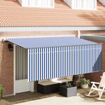 vidaXL Auvent Rétractable Bleu et Blanc Anthracite 400 x 200 cm