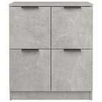 vidaXL Buffets 2 Pièces Gris béton 60x30x70 cm Bois d'ingénierie